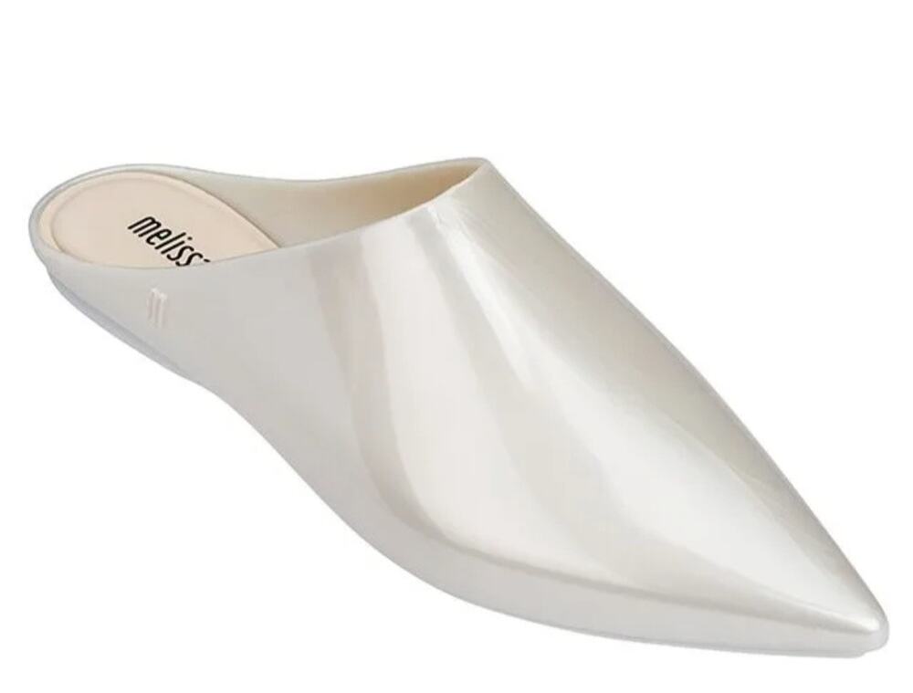 Melissa She Pointed Toe Slip On Pearl Ladies Size 6 Mules